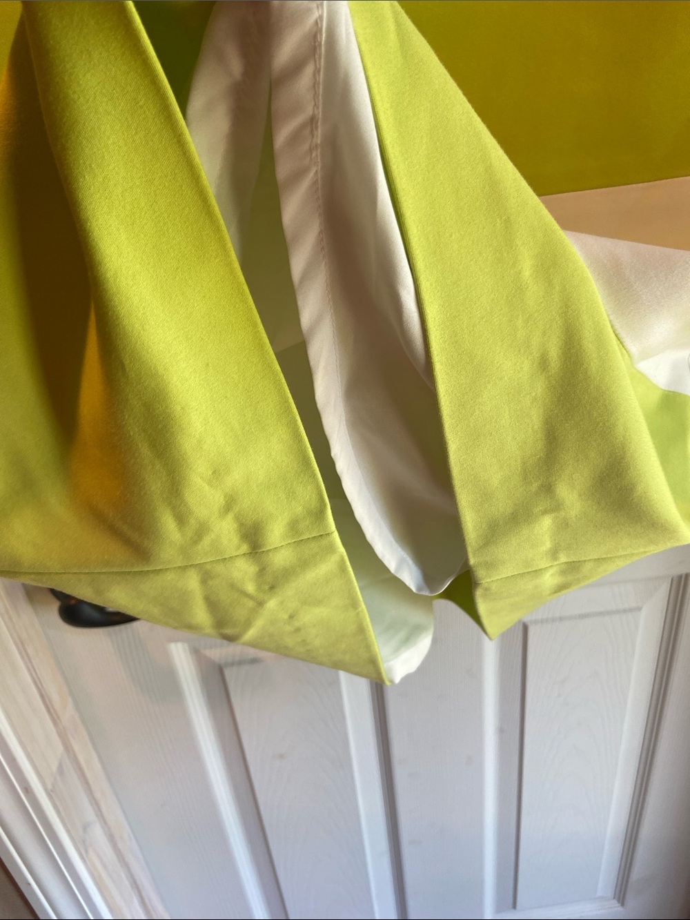 Anne Klein Lime Green and White Striped Sleeveless Shift Dress - Picture 7 of 11